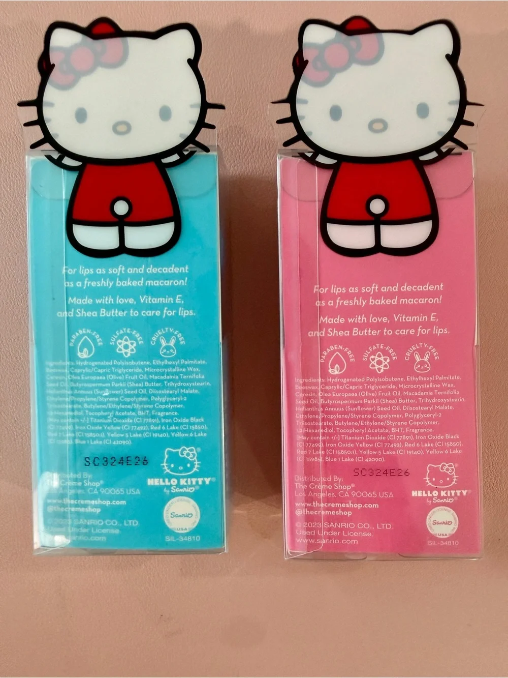 NEW The Crème Shop x Hello Kitty Limited Edition Macaron Lip Balm Set (2 Pcs)